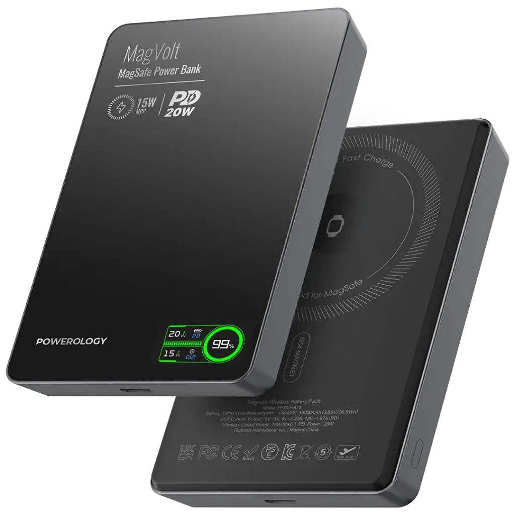 Powerology MagVolt Magnetic Power Bank 10000mAh (Black) 