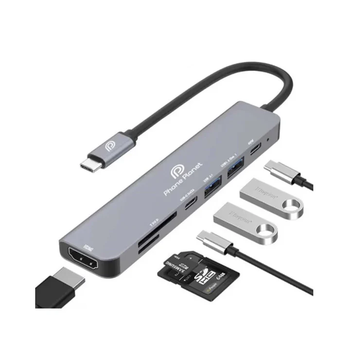 Phone Planet Type-C 7 IN 1 Multifunction Hub