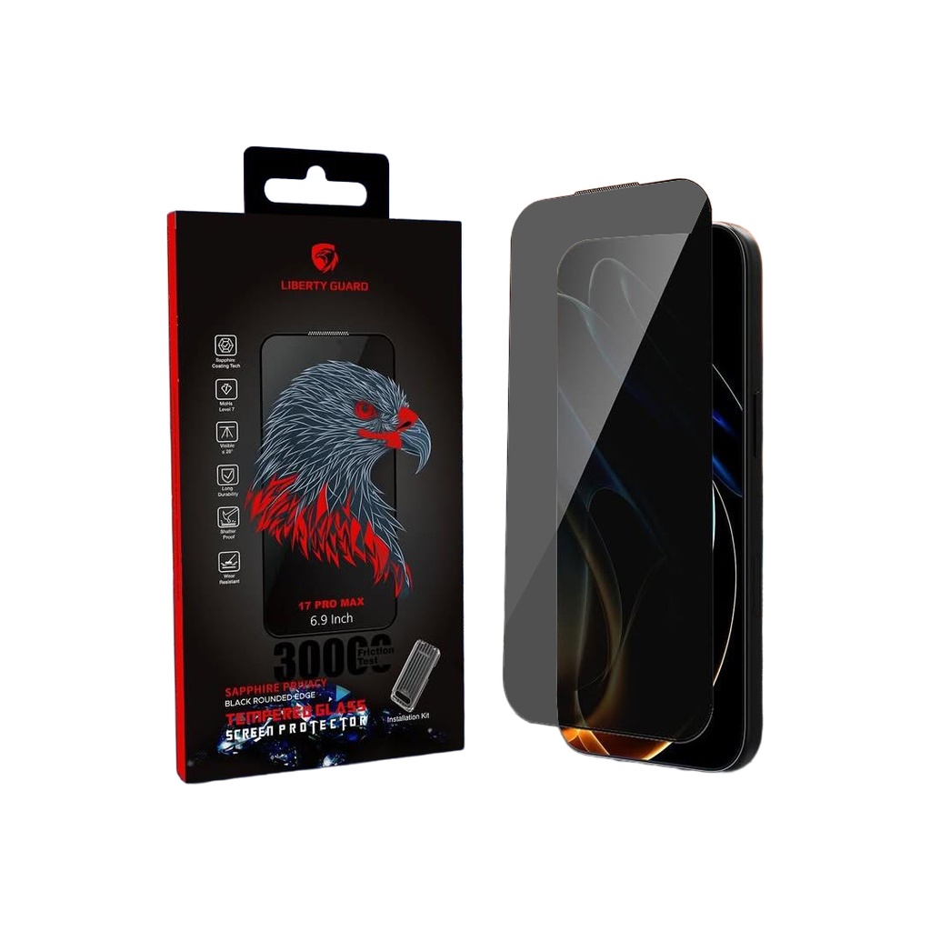 Liberty Guard Screen Protector Sapphire for iPhone 17 Pro Max (Privacy)