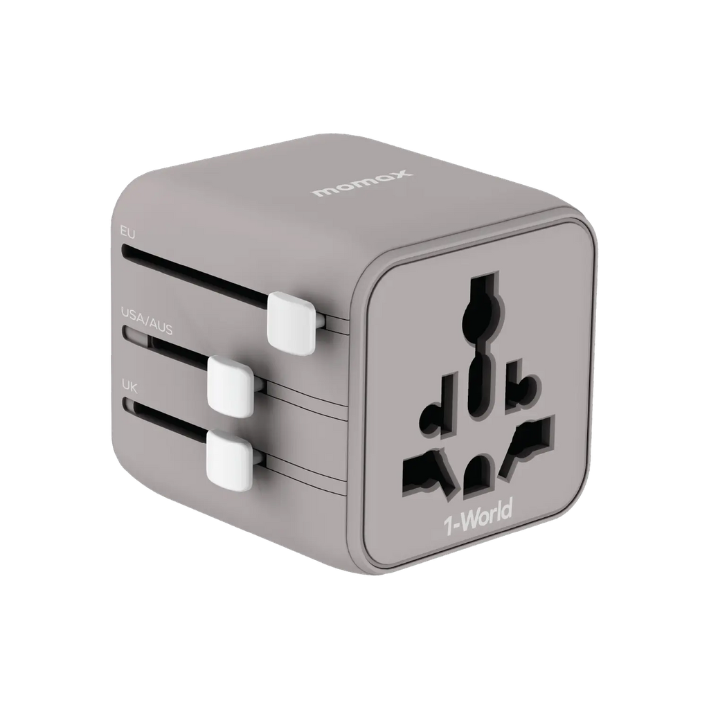 Momax 1-World Travel Adaptor (Gray)
