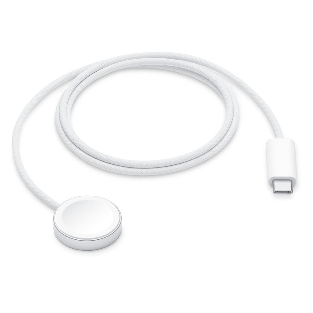 Apple Watch Magnetic Fast Charger WOVEN to USB-C Cable 1M (White)