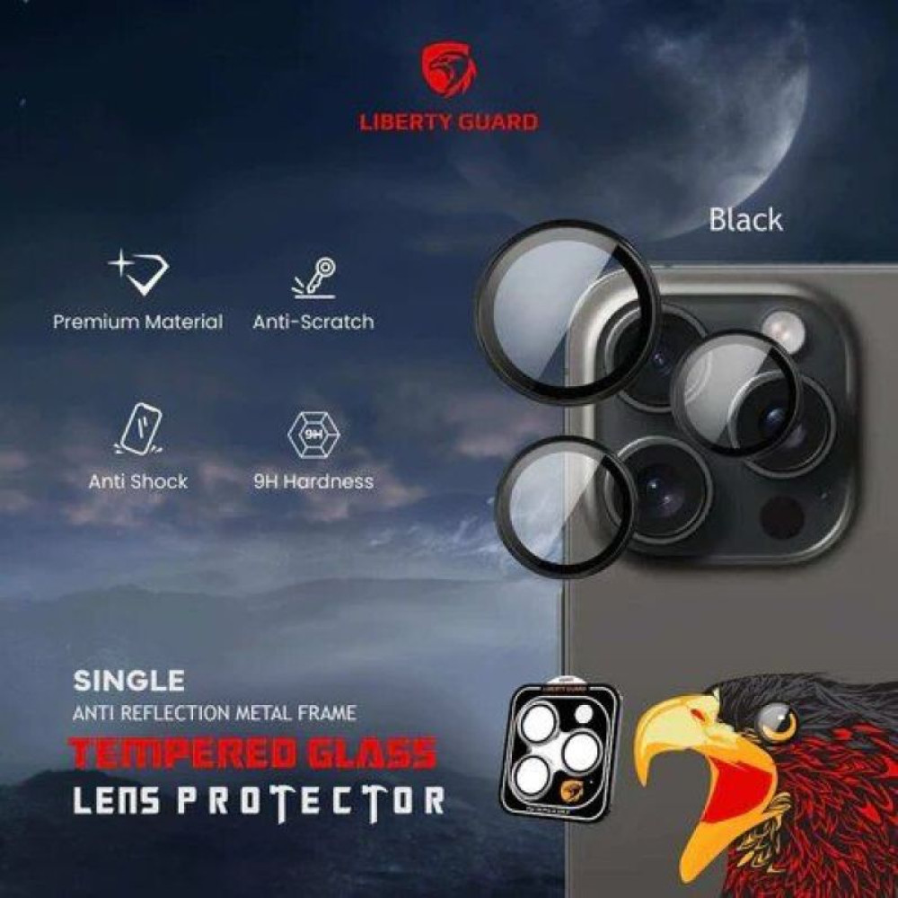 Liberty Guard Camera Lens for iPhone 16 Pro/16 Pro Max (Black Titanium)