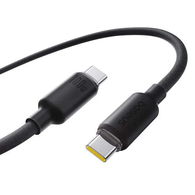 Baseus PicoGo Magnetic Liquid Silicone Fast Charging Cable USB-C to USB-C 240W 1m - Cosmic Black