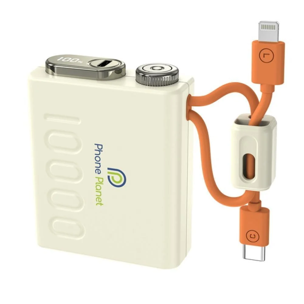 Phone Planet Mini Fast Charger Power Bank 10000mAh (White)