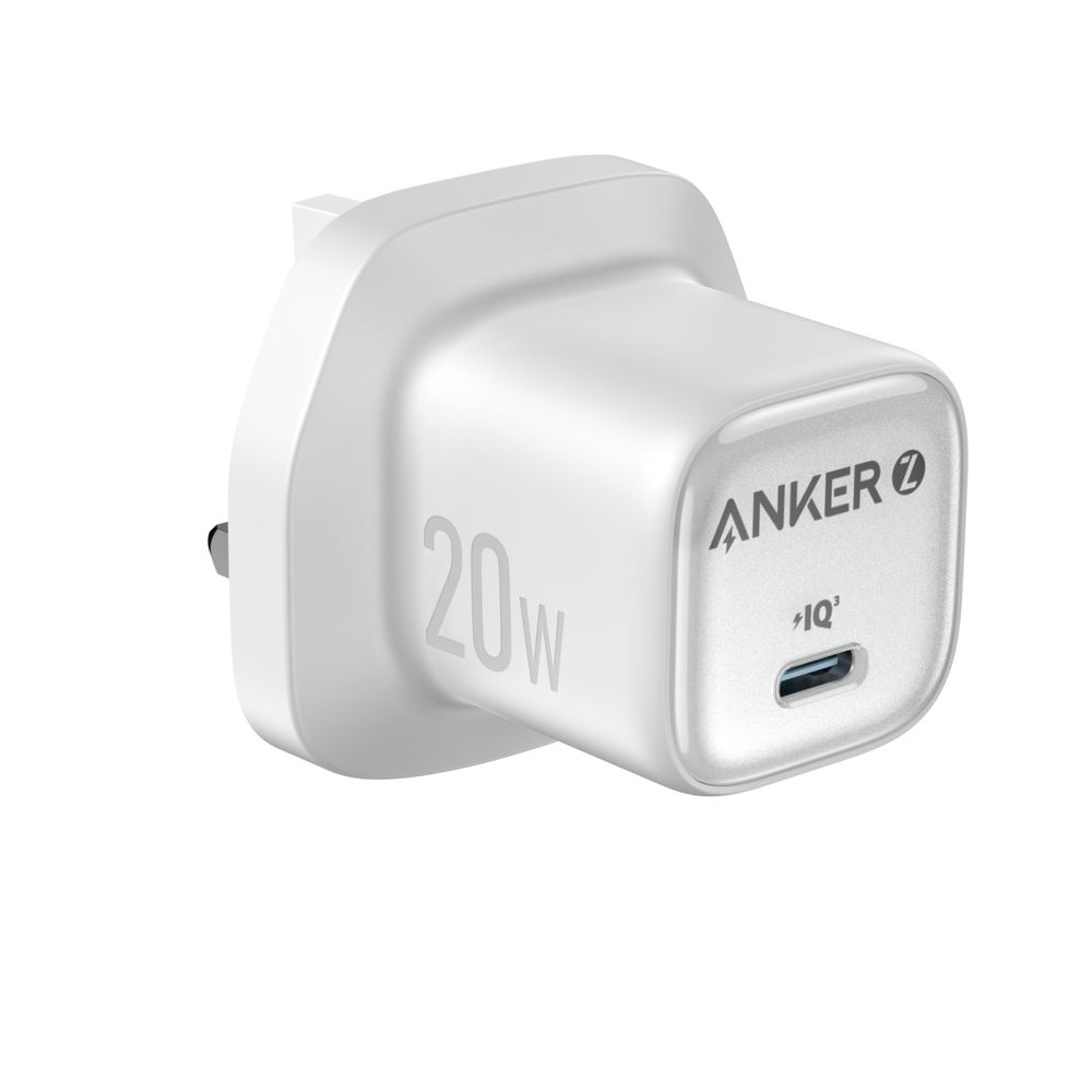 شاحن جوال باللون الابيض بقدرة 20 واط منفذ واحد تايب سي من انكر Anker Charger 20w Single Port White