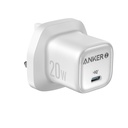 شاحن جوال باللون الابيض بقدرة 20 واط منفذ واحد تايب سي من انكر Anker Charger 20w Single Port White