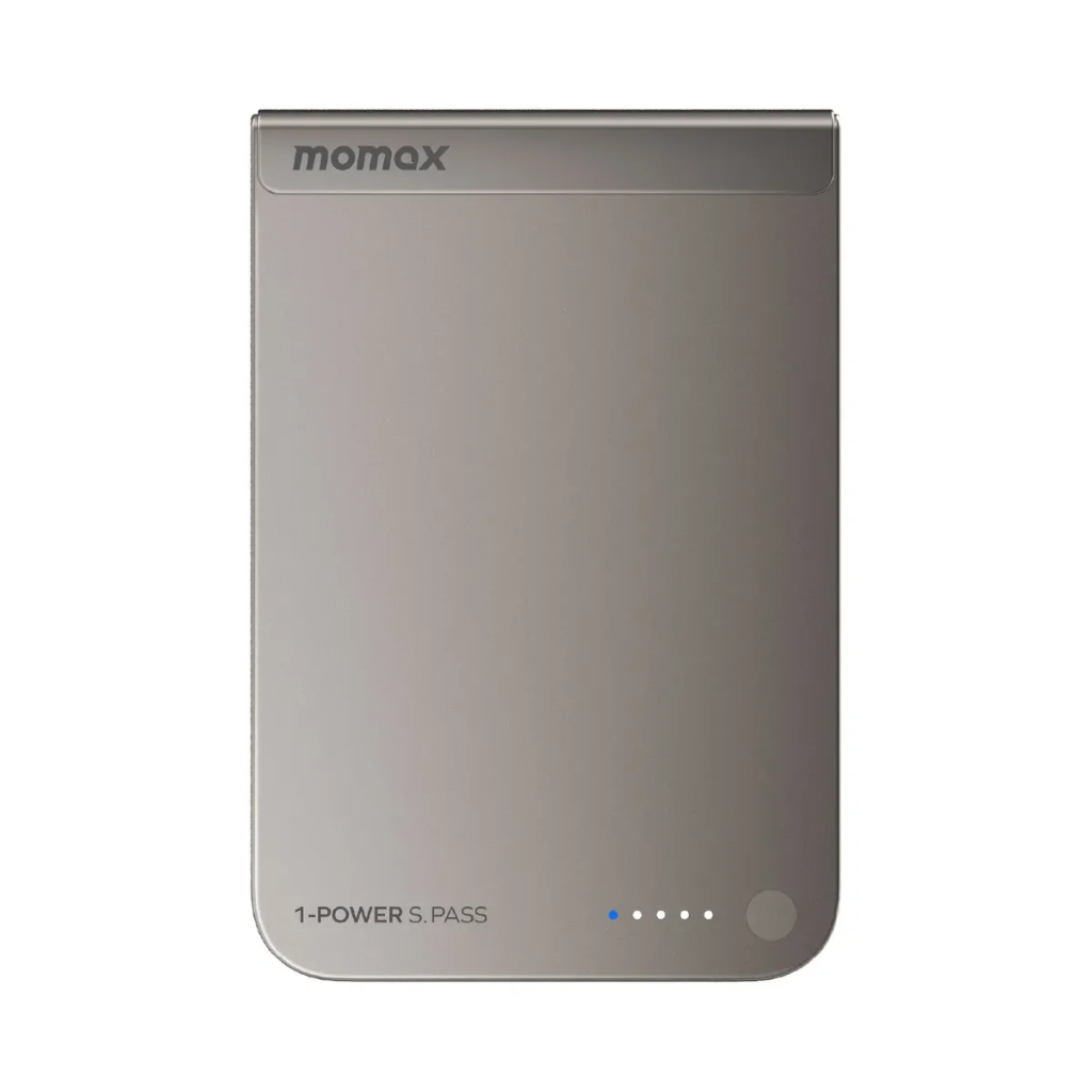 Momax 1-POWER S.PASS 10000mAh Qi2 Magnetic Wireless Battery Pack (Titanium)