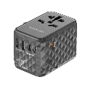 Powerology Universal Multi-Port GaN Travel Adapter 3x Type-C With 2x USB-A Ports 65W PD