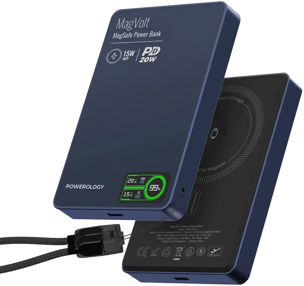 Powerology MagVolt Magnetic Power Bank 10000mAh (Blue)