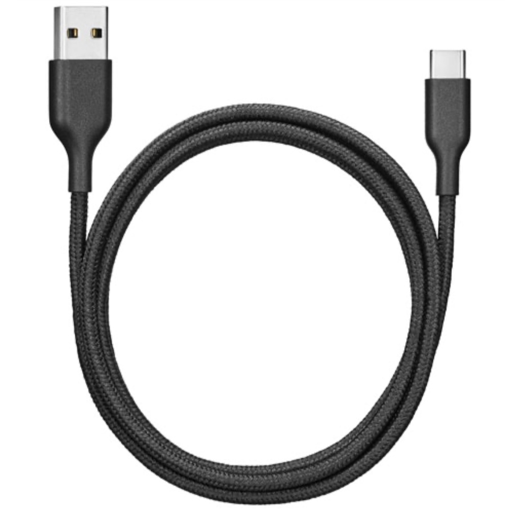 Powerology Braided USB-A to USB-C Cable12W 1.2M (Black)