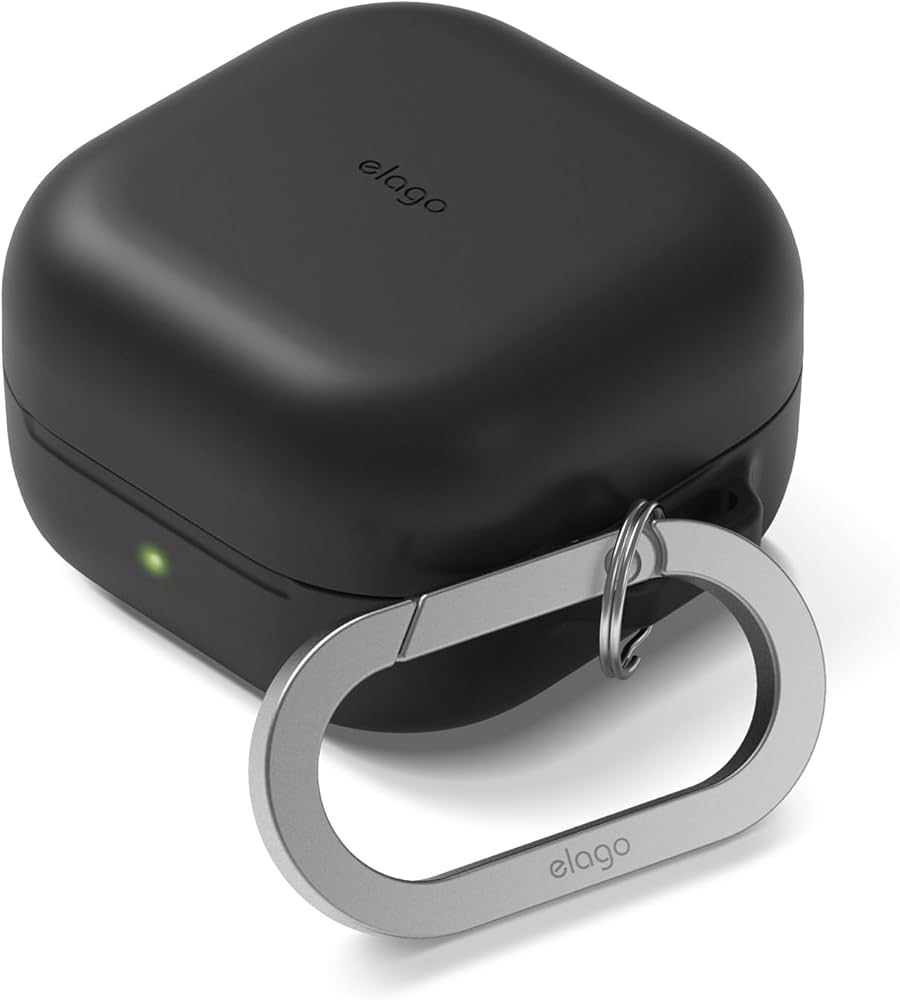 Elago كفر معلّق سيليكون لـ Galaxy Buds 4 / 4 Pro (أسود)