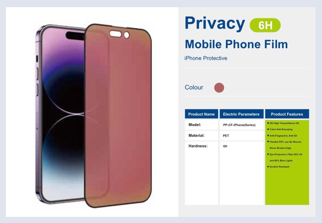 Phone Planet Screen Protector for iPhone 14 Pro Black Squid (Privacy)