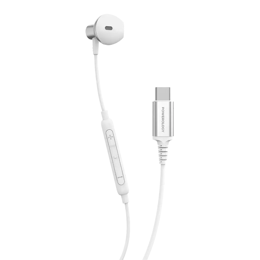 Powerology Type-C Mono Earphone (White)