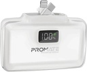 Promate Dual Folding USB-C & Lightning Power Bank 5000mAh (White)