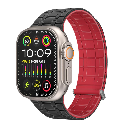 Promate Magnetic Silicone Strap with Metal Loop For Apple Watch 44/49mm (Black) 