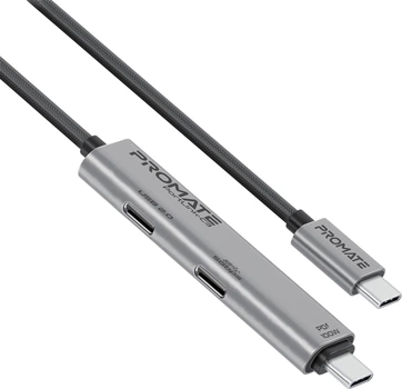 Promate 100W PD Dual USB-C Port Data and Charge Cable 1.5m (Black)