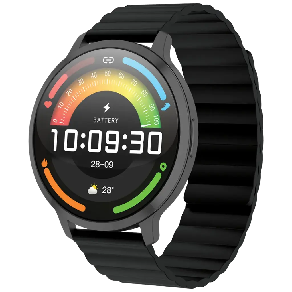 Powerology Aura Smart Watch with 1.73" AMOLED Screen (Black)