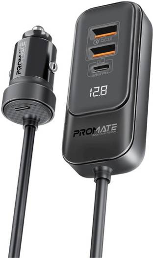 Promate 120W Car charger 1.5m Cable (Black)