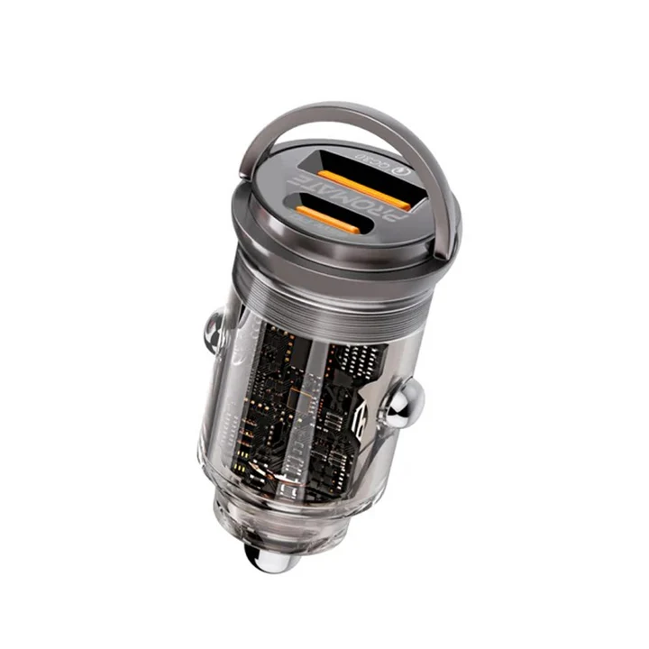 Promate Mini Car Charger 65W (Transparent) 