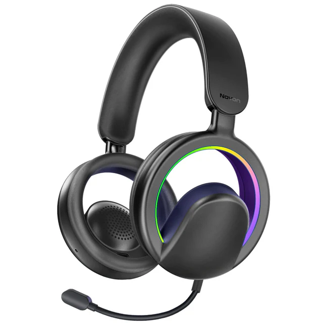 Promate High-Fidelity Open Ear Wireless Over-Ear Headphones with Detachable Mic (Black)