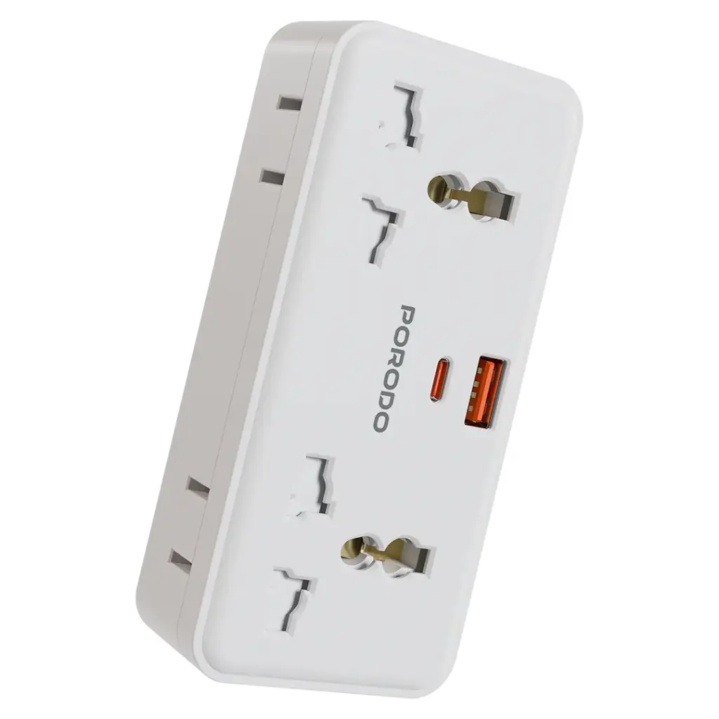 Porodo Plex 1500W Universal Adapter (White)