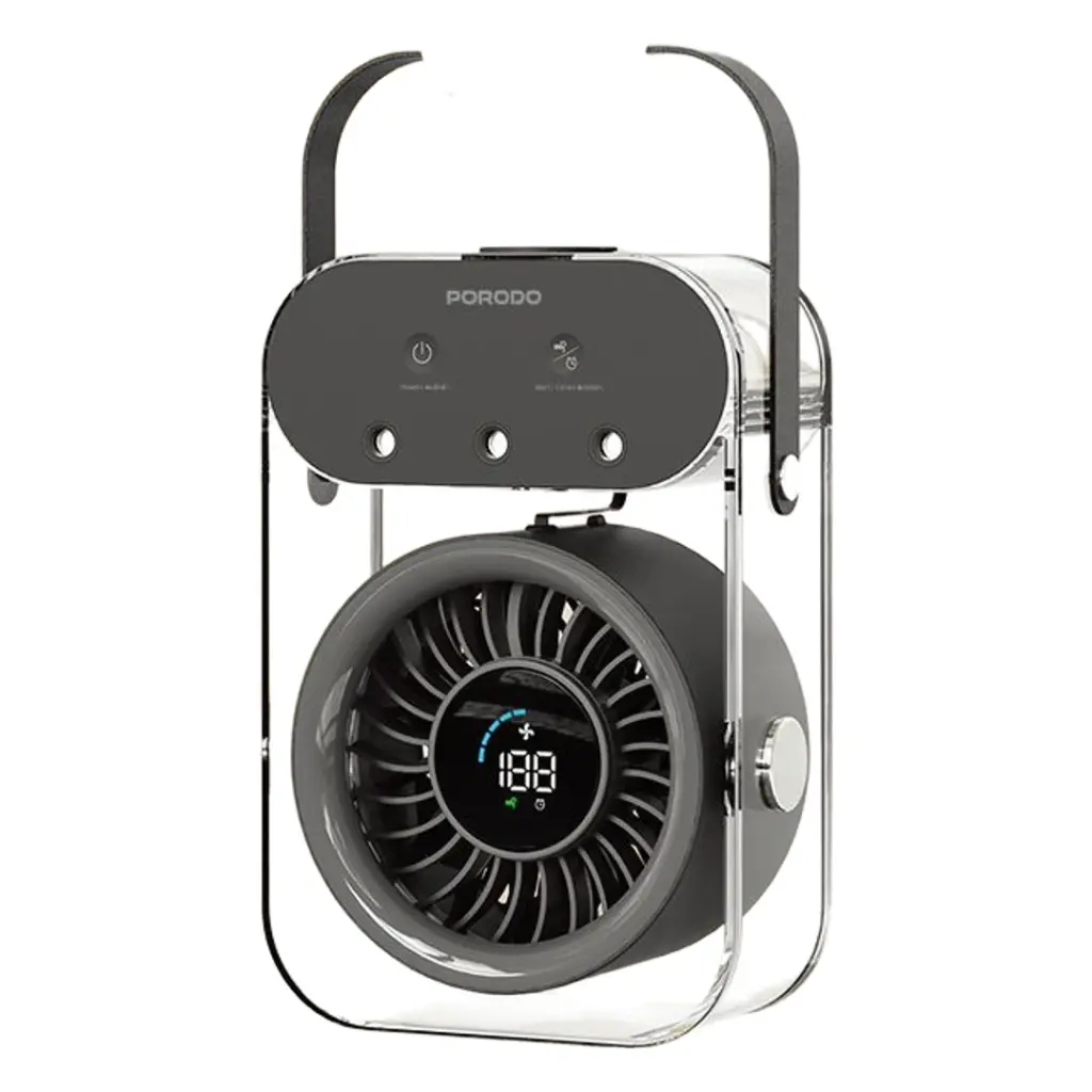 Porodo Lifestyle Chillo Aqua Portable Mist Fan With 500mL Large Water Tank (Black)
