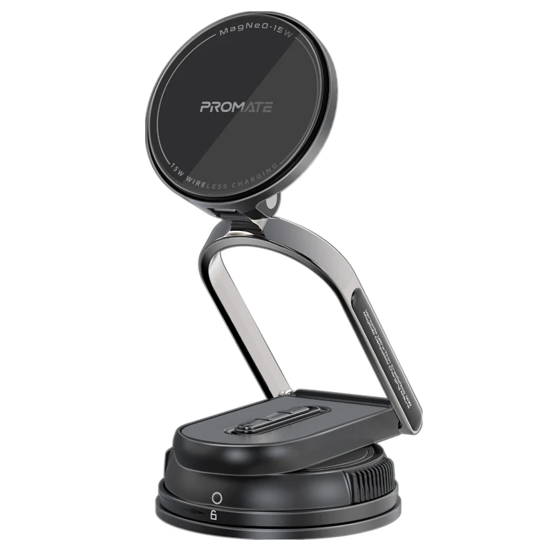 Promate 15W Versatile Ultra-Thin Cradleless Wireless Car Charger (Black)