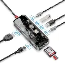 موزع USB-C متعدد المنافذ 8 في 1 بقدرة 100 واط (شفاف) Promate 