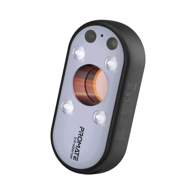 Promate Portable Anti-Peep IR Camera Detector with Trigger Alarm & Flashlight (Black)
