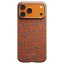  (Leaping - برتقالي/أزرق)  PITAKA Monogram Edge لهاتف iPhone 17 Pro Max كفر