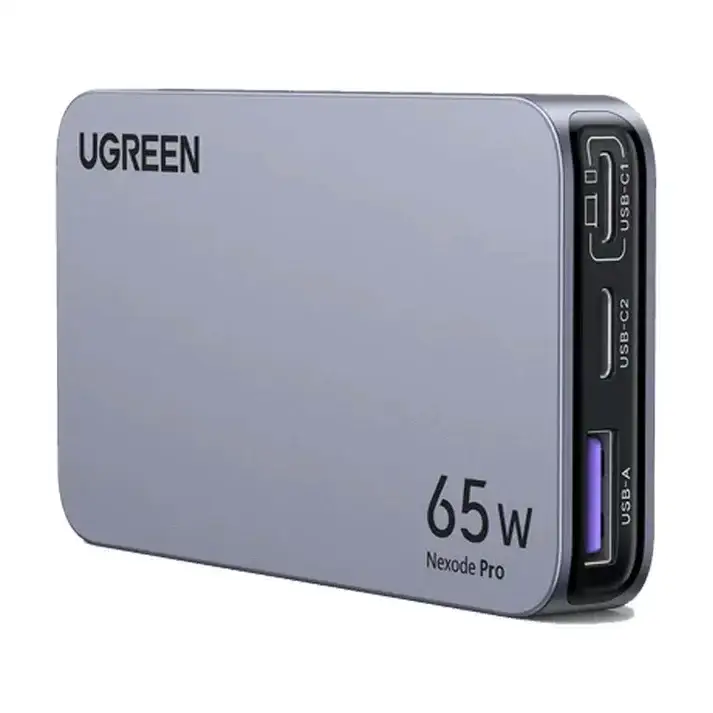 UGREEN Nexode Pro 65W 3-Port GaN Ultra-Slim Fast Charger  (Black)