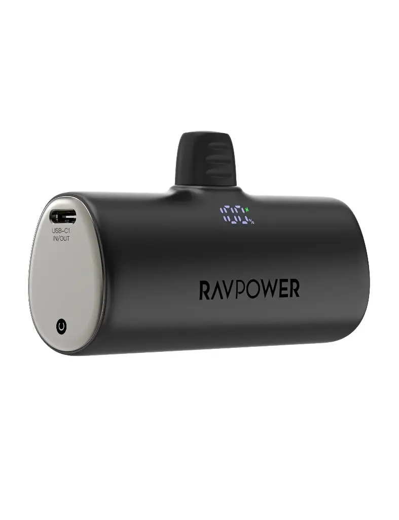   (أسود) RAVPower بسعة 5000mAh وشحن سريع 20 واط بمنفذ USB-C باور بانك