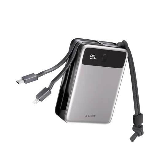 ZLOS 20000mAh Power Bank 65W with Built-in Cables