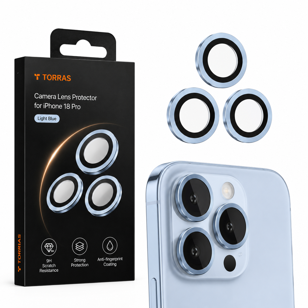 Torras Camera Lens for Iphone iPhone 18 Pro (Light Blue)