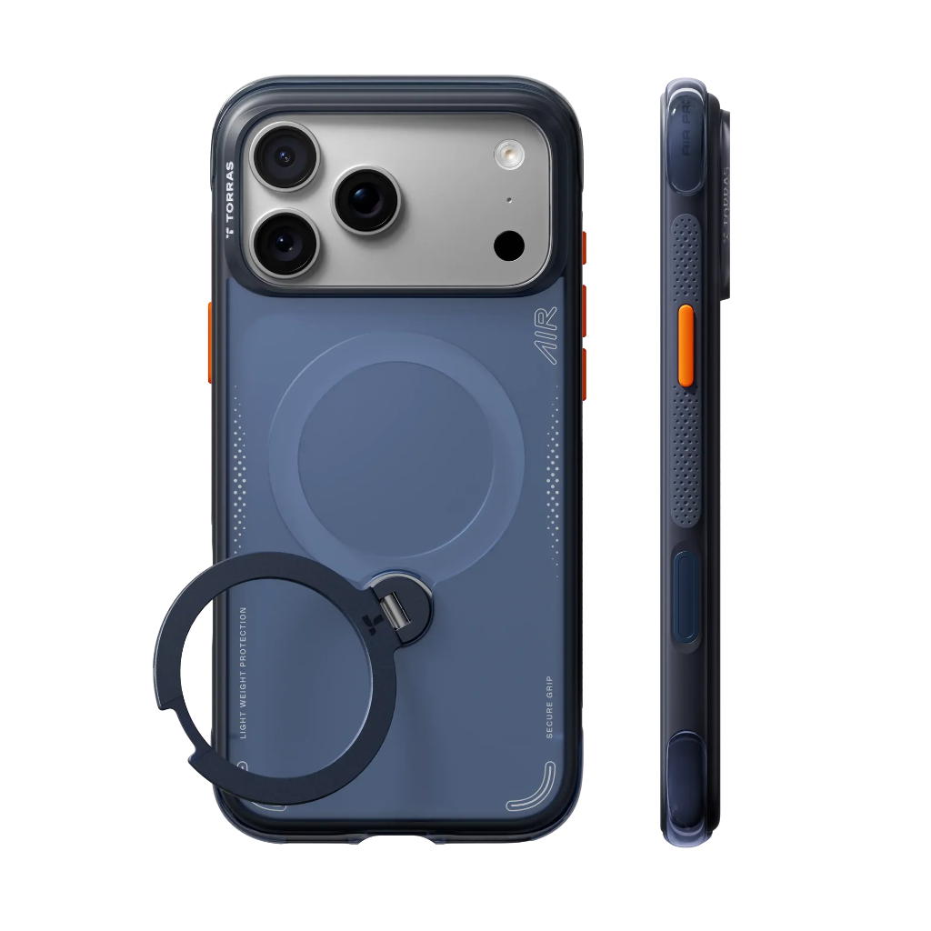 Torras Ostand Q3 Air Case for iPhone 18 Pro (Deep Blue)