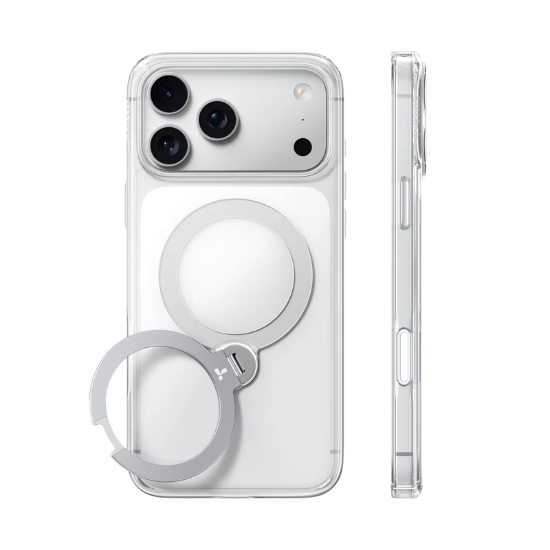 Torras Ostand Q3 Spin Case for iPhone 18 Pro (Clear)