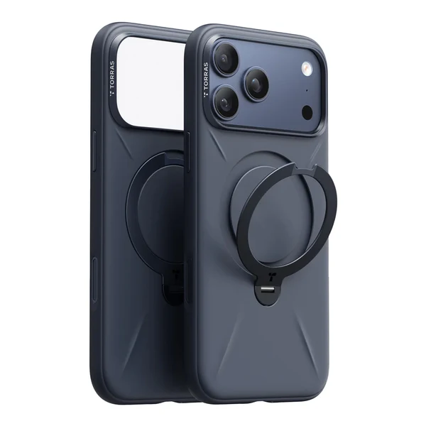 Torras OStand Q3 Silicone Case for iPhone 18 Pro (Grey)