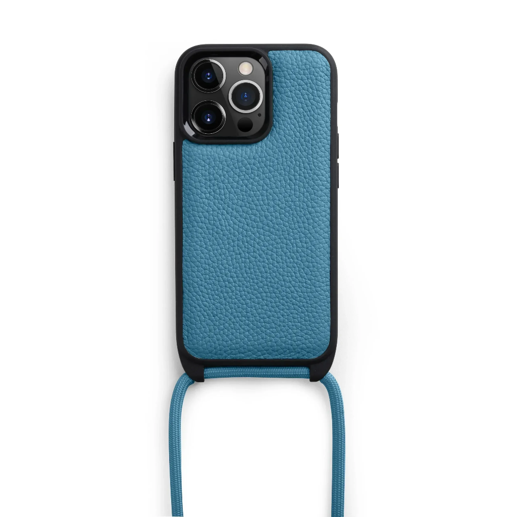 Melkco Strapthing Series Leather Case for iPhone 14 Pro Max (Sky Blue)