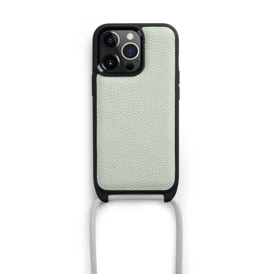 Melkco Strapthing Series Leather Case for iPhone 14 Pro Max (Silver Grey)