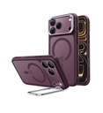 ESR Classic Hybrid Magnetic Case (Camera Control,Stash Stand) for iPhone 17 Pro Max/18 Pro Max (Frosted Red)