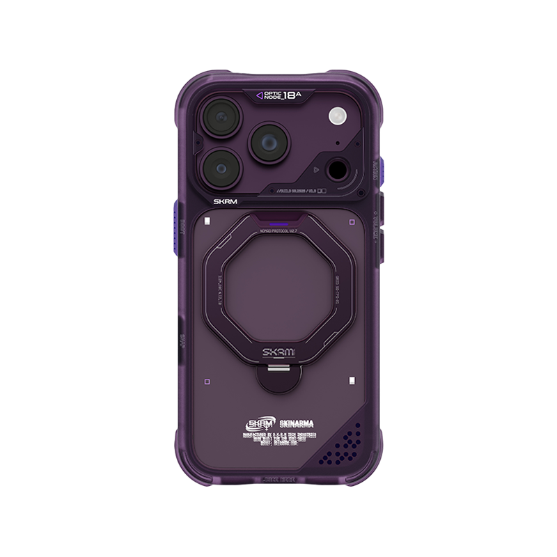 SkinArman Saturn Rotating Kick-Stand Case for iPhone 18 Pro (Burgundy)