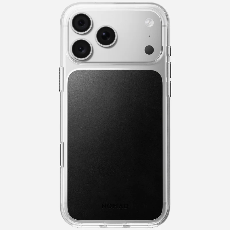 Nomad Clear Leather Case for iPhone 18 Pro (Black | Horween)