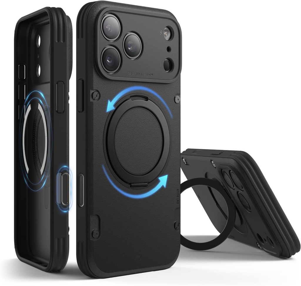 Elago Magnetic Armor Ring Stand Case for iPhone 17 Pro Max/18 Pro Max (Black)