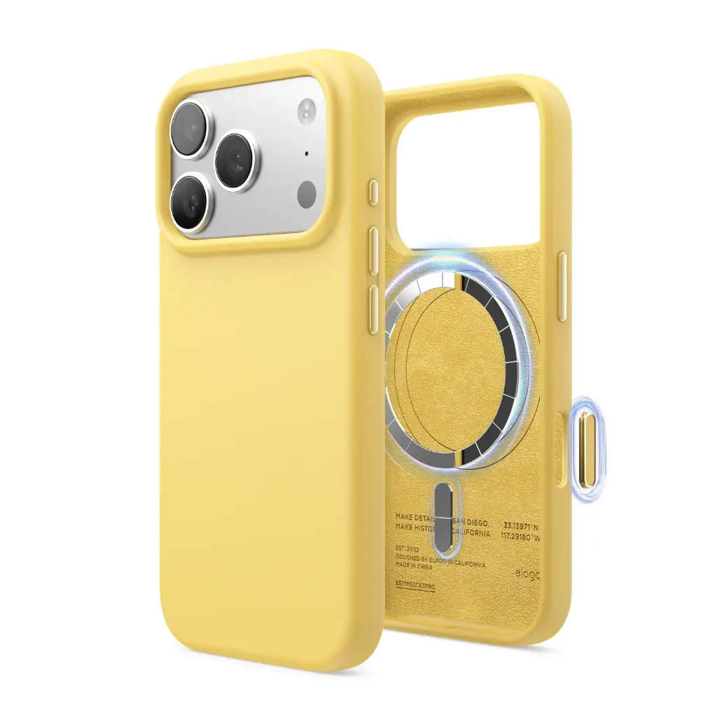 Elago Magnetic Silicone Case for iPhone 17 Pro/18 Pro (Yellow)