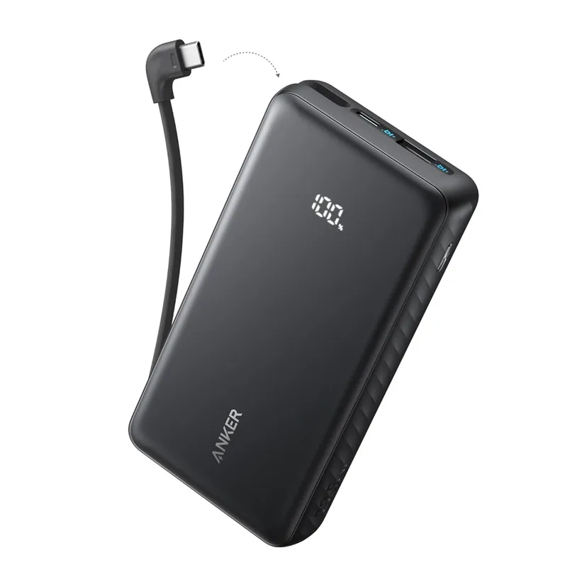 Anker Zolo Powerbank 20000mAh 22.5W with Built-in USB-C Cable Black
