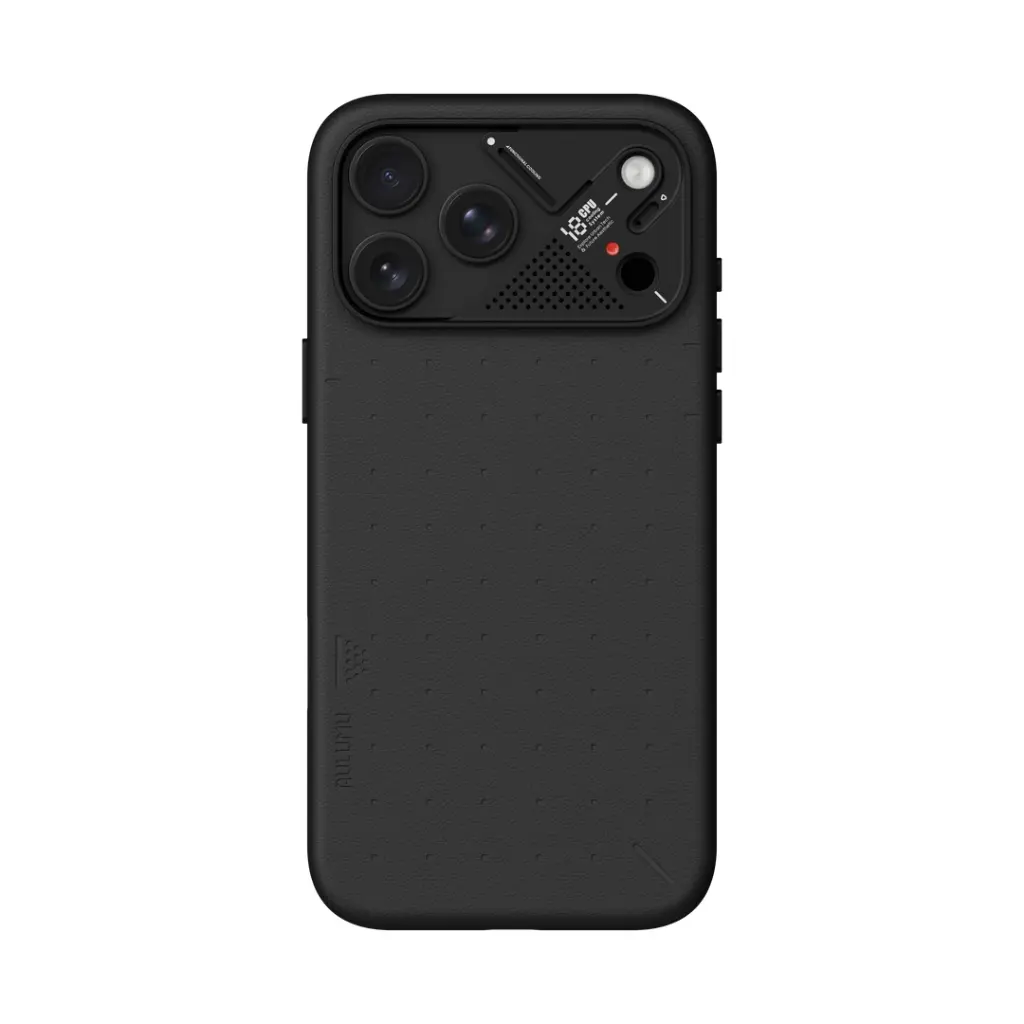 AULUMU Particle Vegan Leather Case for iPhone 18 Pro Max (Black)