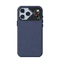 AULUMU Particle Vegan Leather Case for iPhone 18 Pro (Dark Blue)