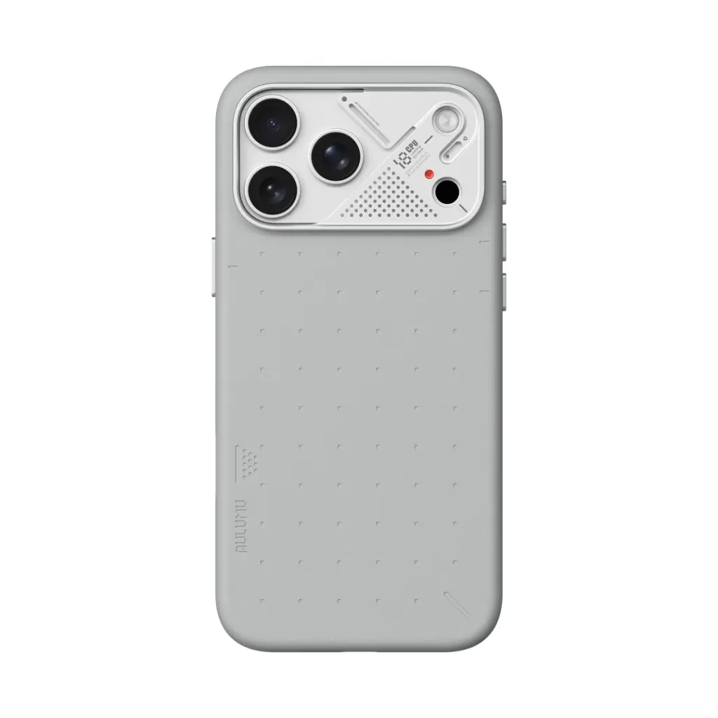 AULUMU Particle Vegan Leather Case for iPhone 18 Pro Max (Gray)