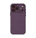 AULUMU Particle Vegan Leather Case for iPhone 18 Pro (Dark Cherry)