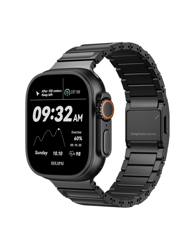 AULUMU Hi-Per Titanium Alloy Watch Band (Black)